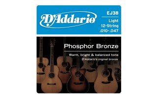 DAddario EJ38 - Phosphor Bronze Ligh 12 String [10-27]